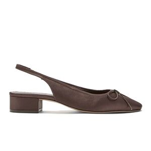 NWT Everlane Ballet Slingback Heel in Deep Brown Satin (Size 8.5)
